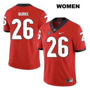 Women's Georgia Bulldogs NCAA #26 Patrick Burke Nike Stitched Red Legend Authentic College Football Jersey JMC7454UI